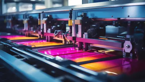 Printing press machine, mass production in action.